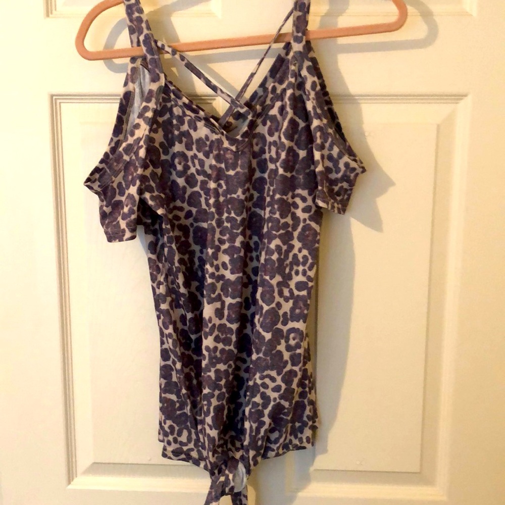 Cute criss-cross cheetah print top